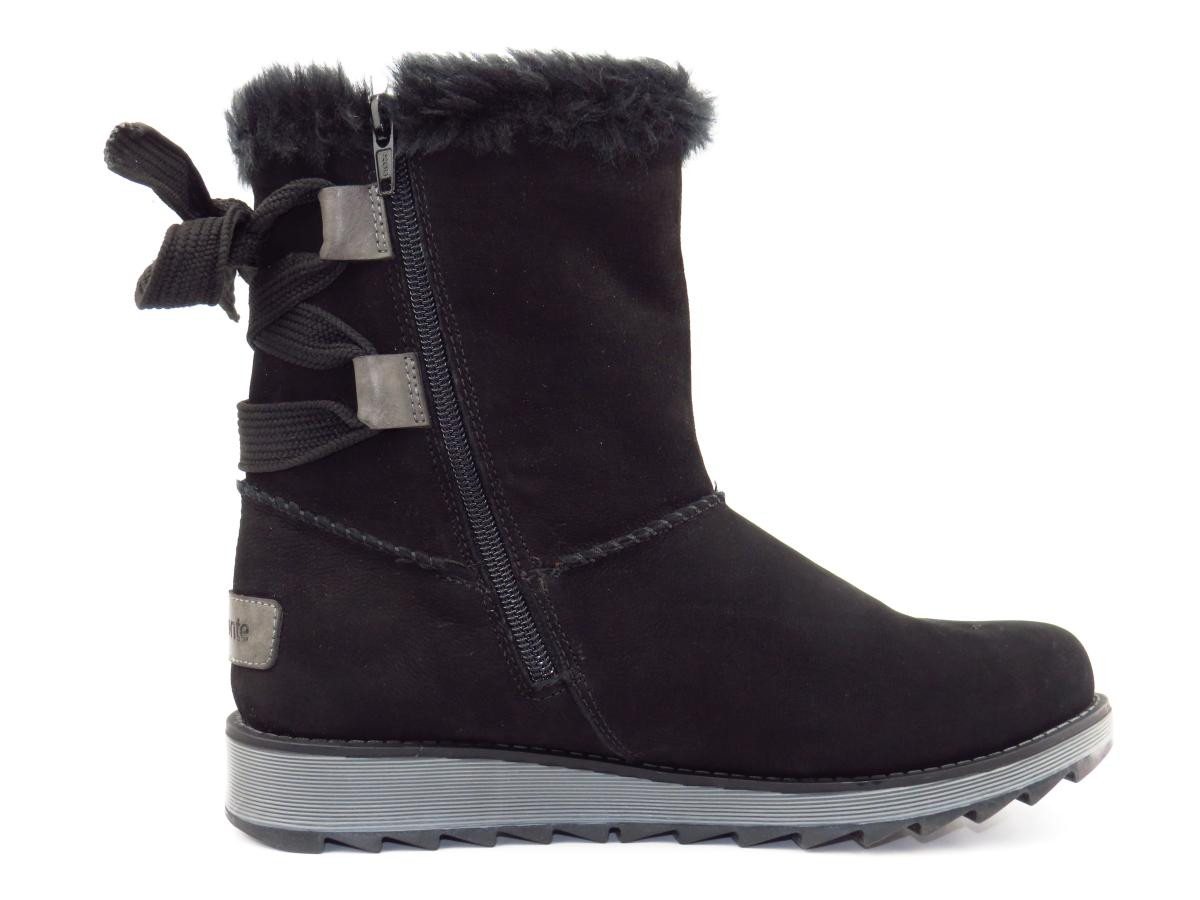 Remonte schwarz Lammfell Winterstiefel