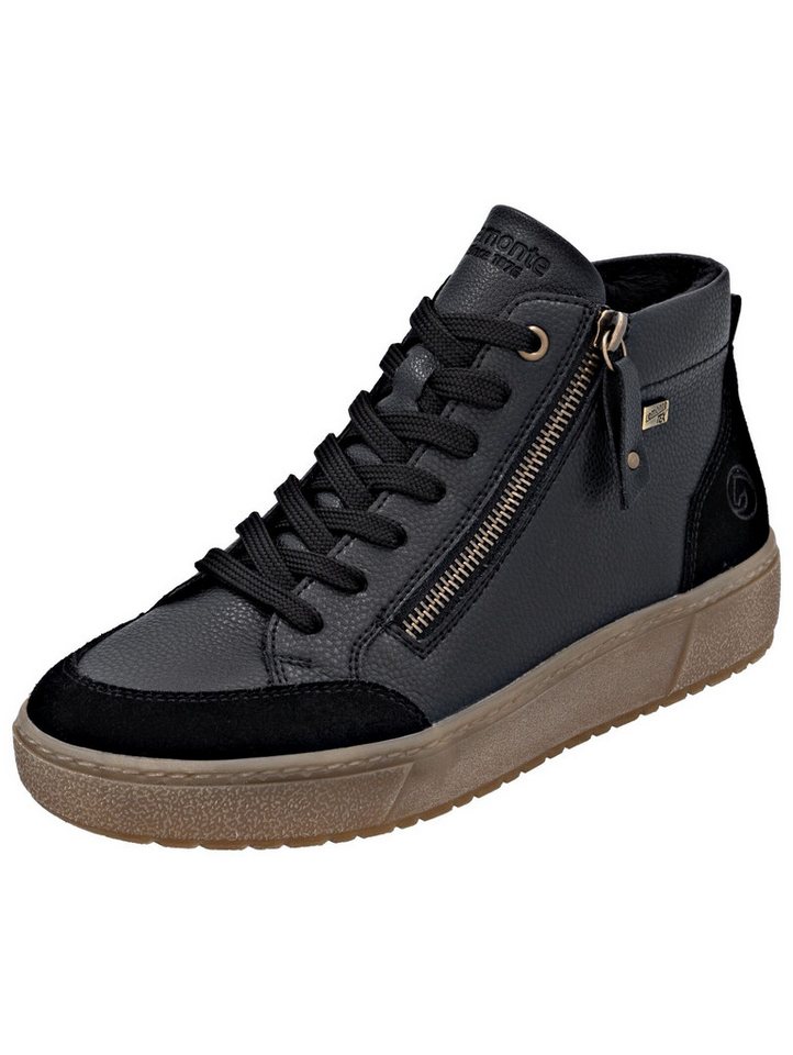 Remonte Sneaker Glattleder Sneaker (schwarz)