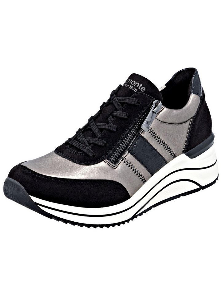 Remonte Sneaker Lederimitat Sneaker (schwarz/silber)