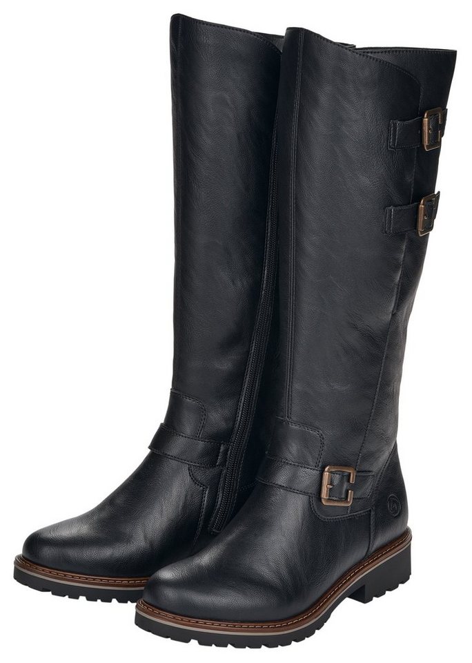 Remonte Winterstiefel, Blockabsatz, Langschaftstiefel, Wechselfußbett, XL-Schaft