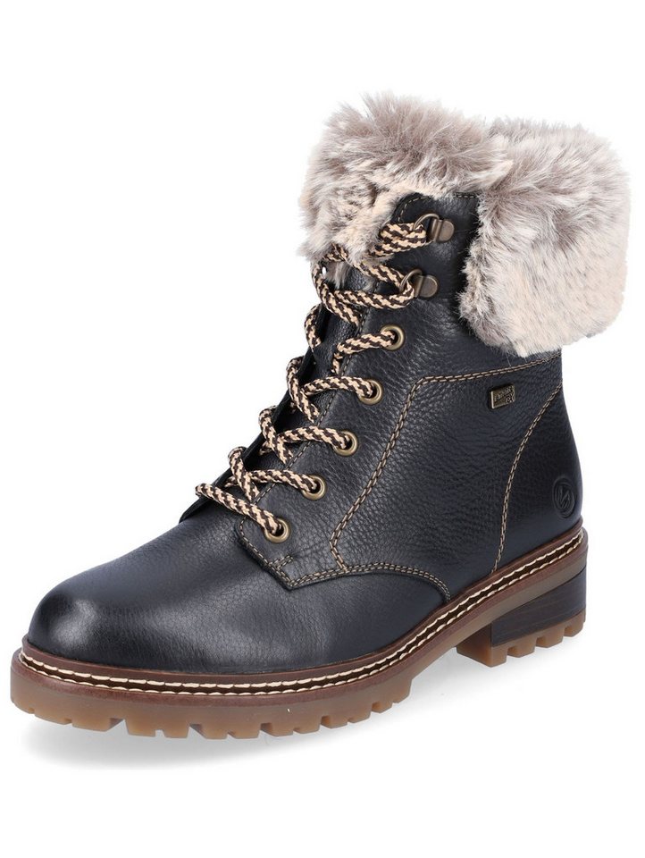 Remonte Stiefelette Glattleder Schnürstiefelette (schwarz)