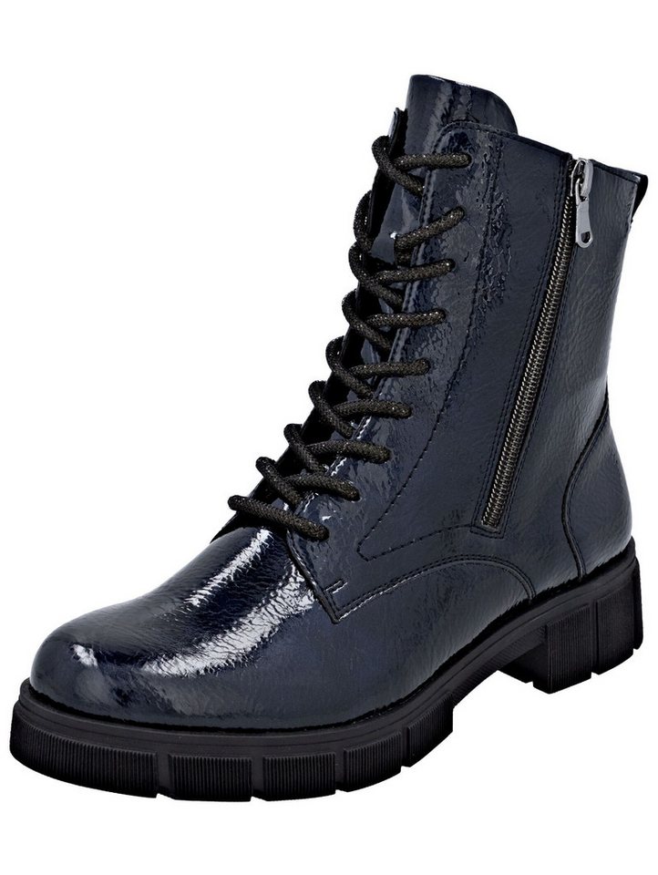 Remonte Stiefelette Lederimitat Schnürstiefelette (blau)