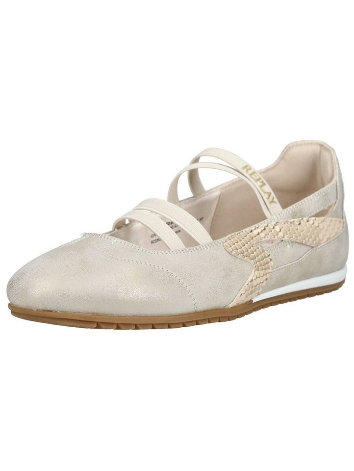 Replay Ballerinas Lederimitat Riemchenballerina