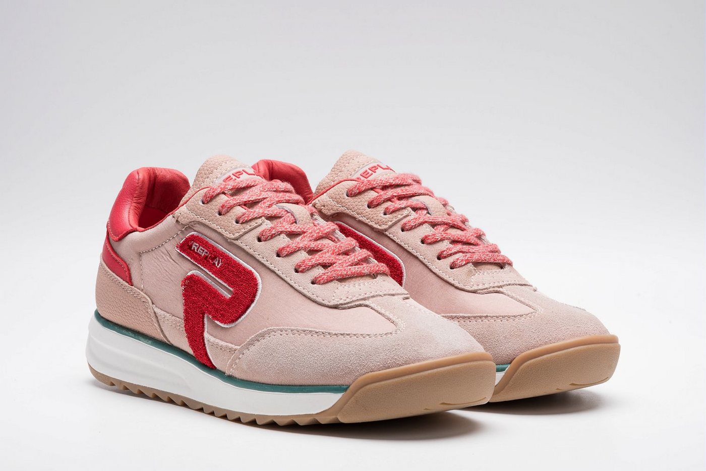 Replay Keilsneaker Trend-Sneaker, Halbschuh, Schnürschuh mit Profilsohle (rosa)