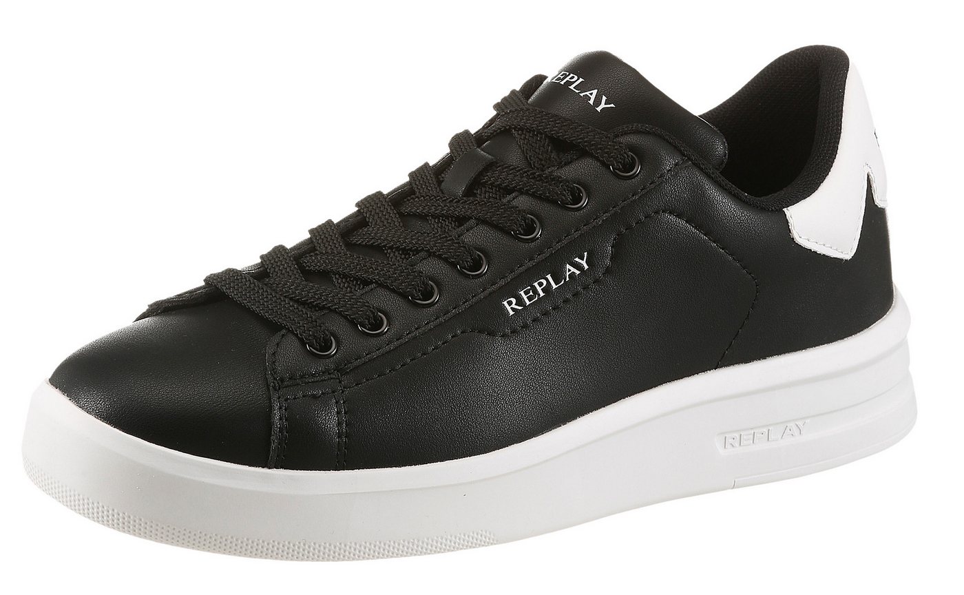 Replay Sneaker Schnürschuh, Halbschuh, Freizeitsneaker mit gepolstertem Schaftrand (schwarz)