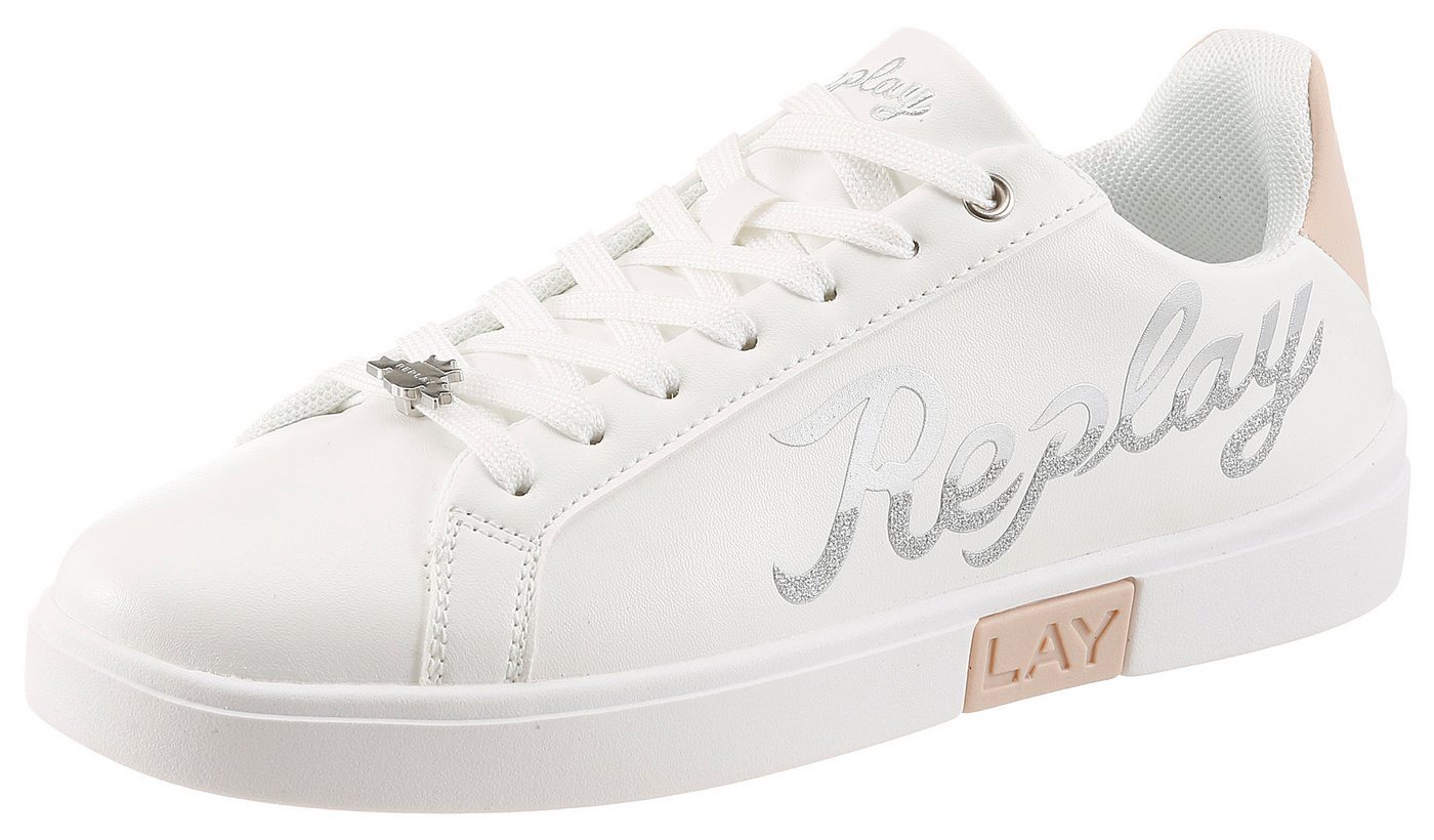 Replay Sneaker Schnürschuh, Halbschuh, Freizeitsneaker mit glitzerndem Logoschriftzug