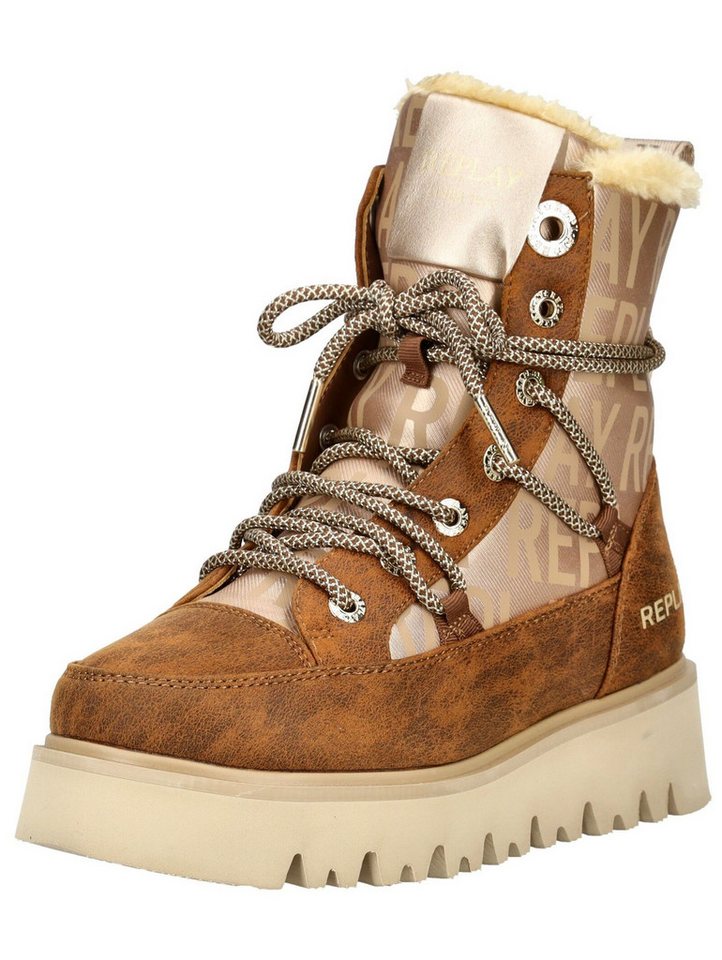Replay Stiefelette Lederimitat Schnürstiefelette