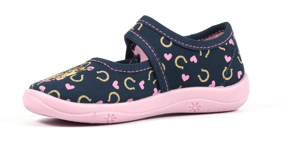 Richter Hausschuh Klettschuh, Kindergarten Schuh mit süßem Print