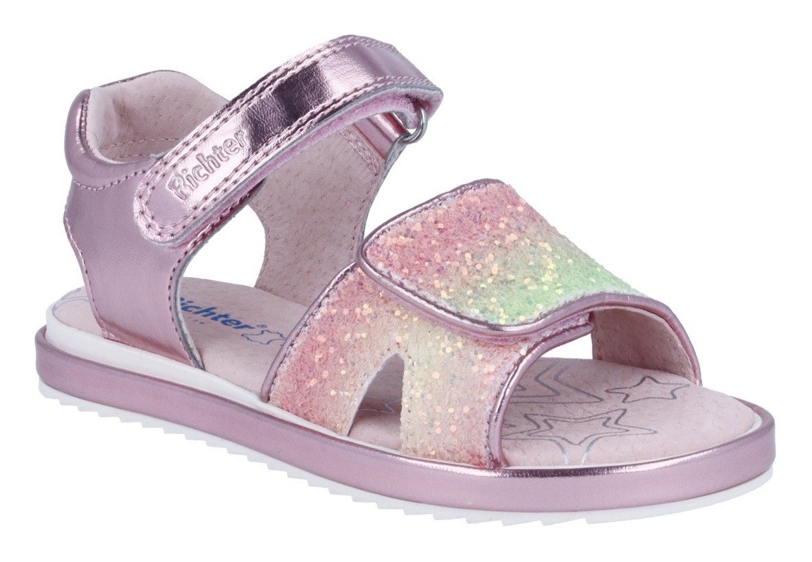 Richter Romea WMS: mittel Sandale Glitzersandale mit Glitter und Metallic, Größenschablone zum Download