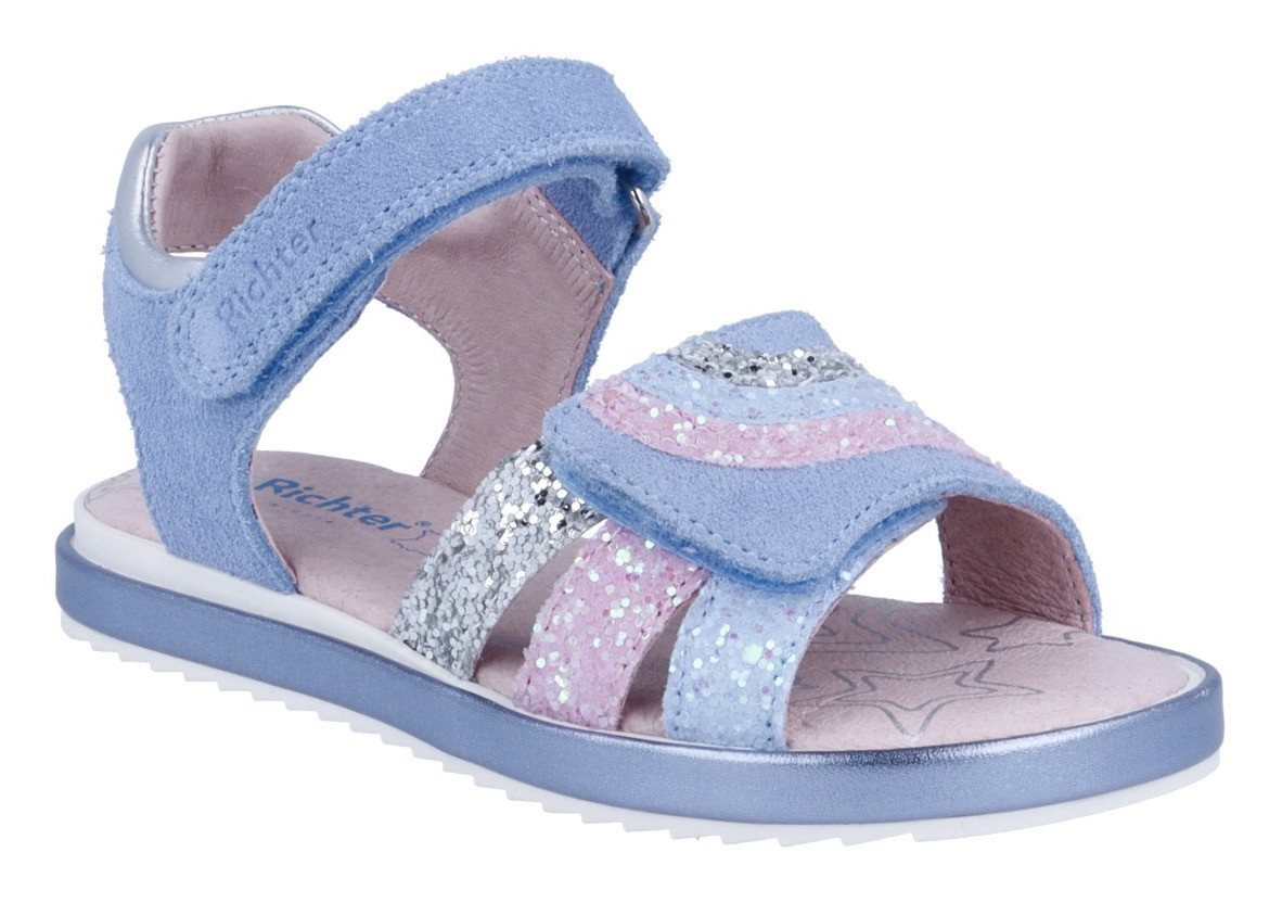 Richter Romea WMS: mittel Sandale Glitzersandale mit weicher Innensohle, Größenschablone zum Download