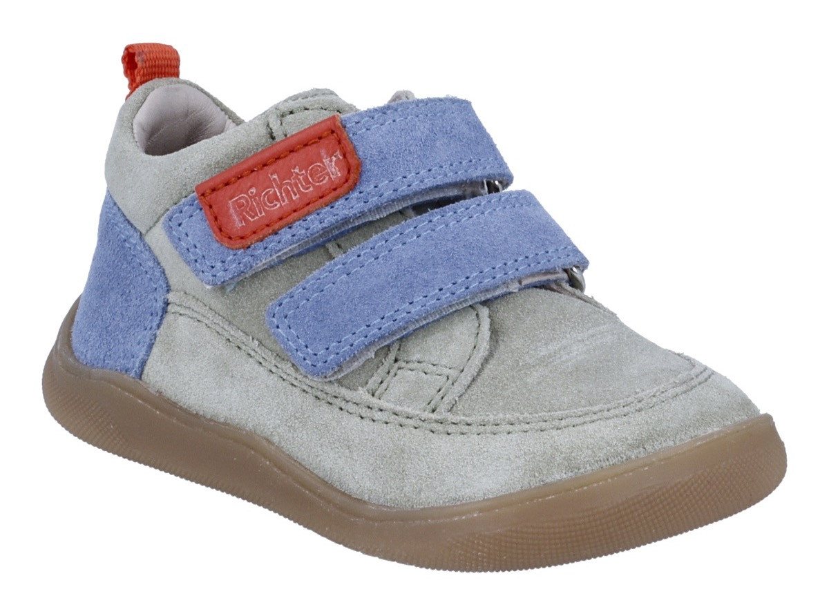 Richter Samy Barfußschuh Kinderschuh im Konstrastlook, Größenschablone zum Download (blau/grau)