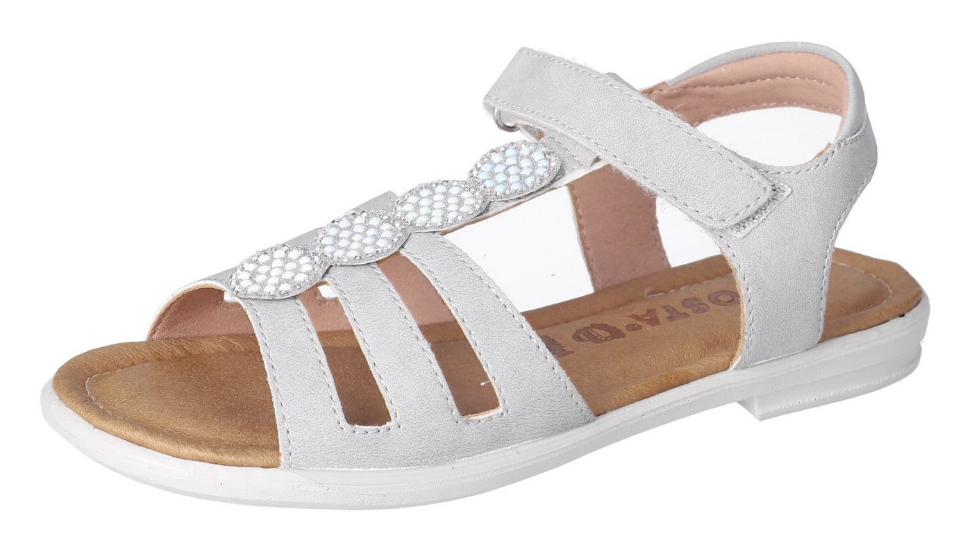 Ricosta Ana WMS: mittel Sandale, Sandale mit Klettverschluss u. Glitzer, Größenschablone zum Download