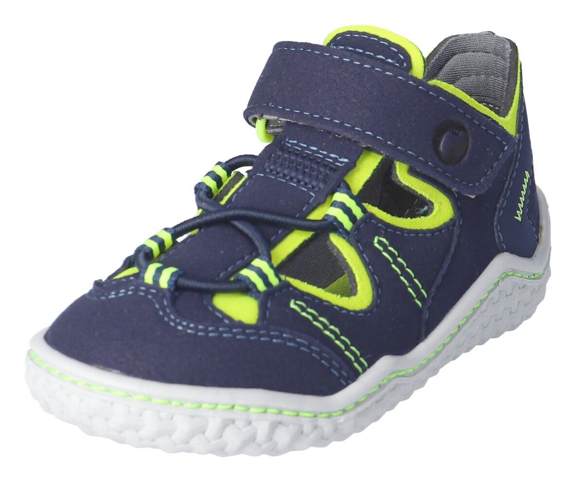 Ricosta Jeff WMS: normal Barfußschuh, Barfußschuh mit Gummizug u. Klett, Größenschablone zum Download