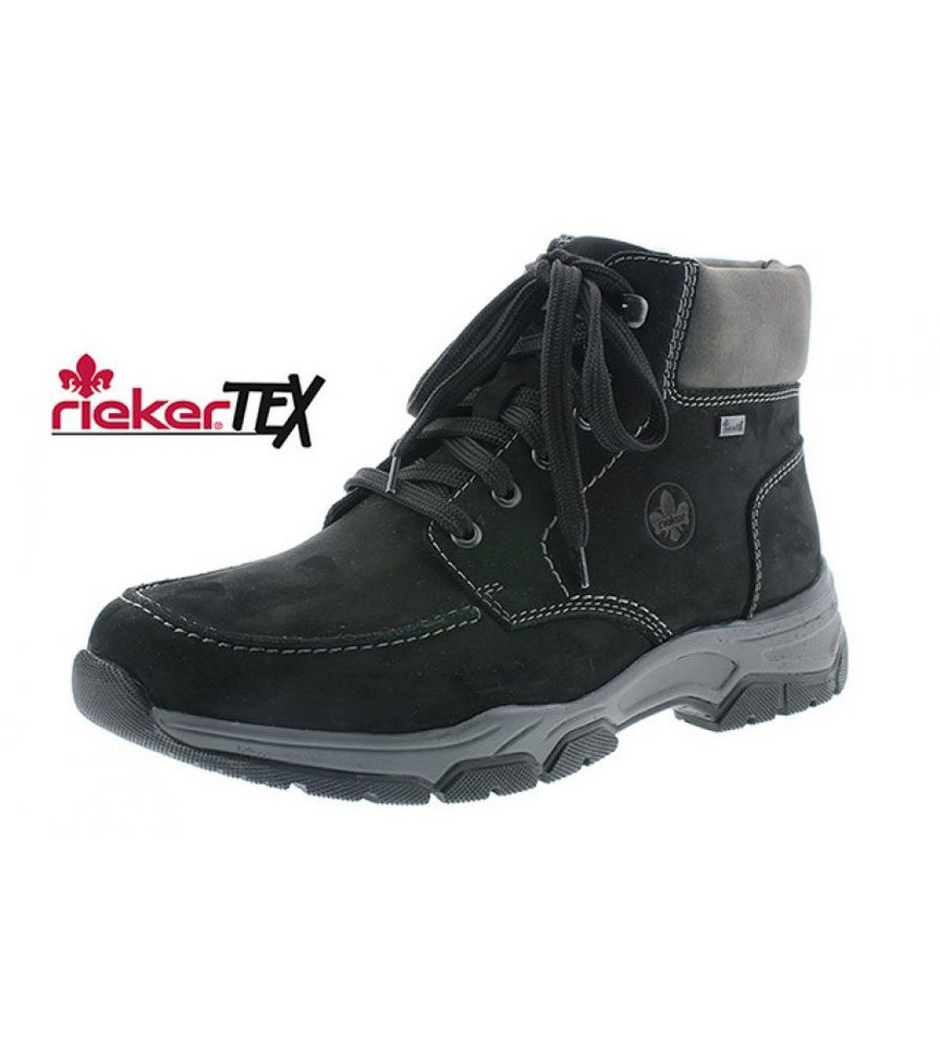 Rieker 31240-00 (Schnürstiefel mit Rauhleder Matieral) schwarz Herren Winterstiefel