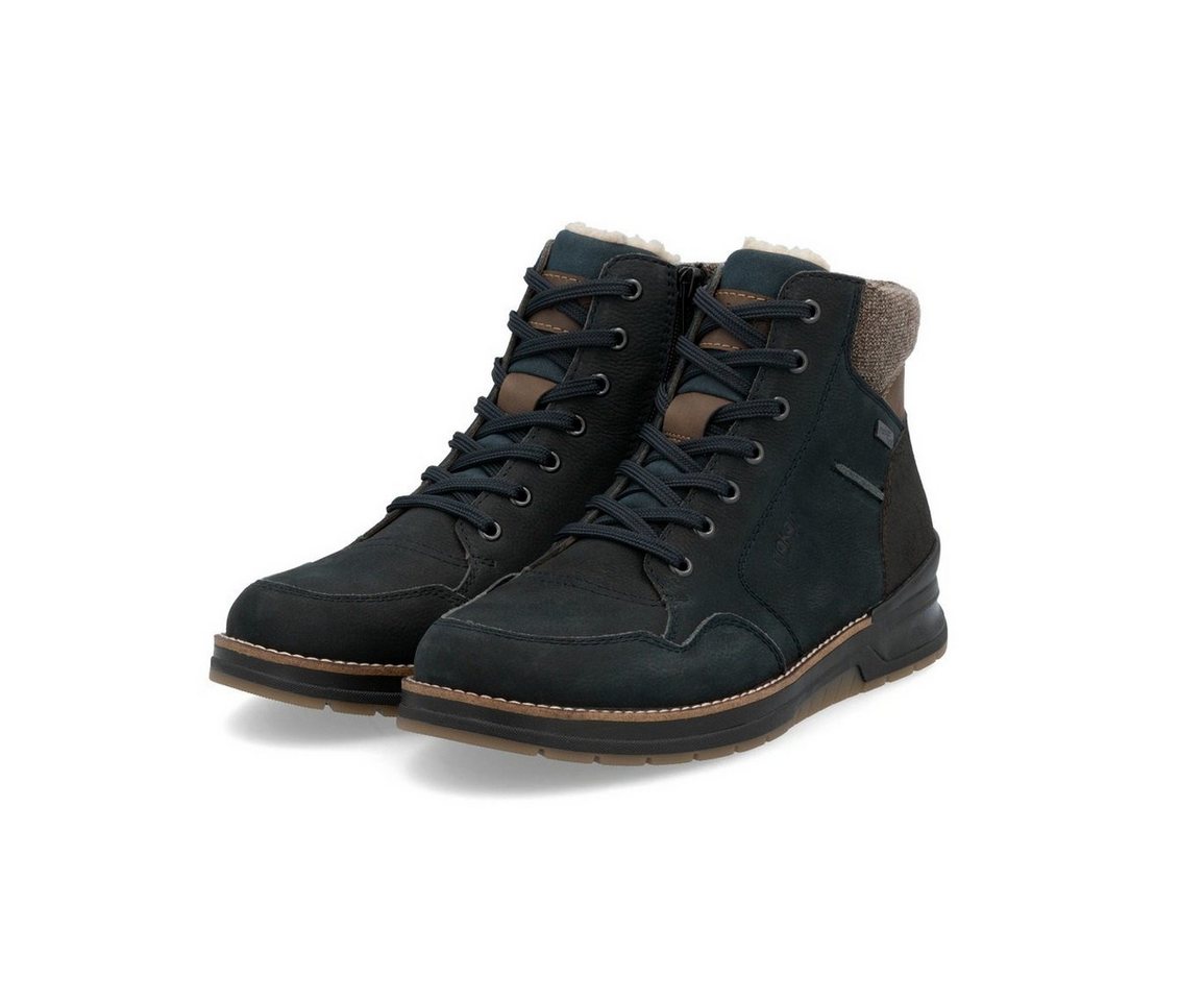 Rieker 32344-14 (Schnürstiefel mit Innenfutter, Glattleder) navyblau Herren Winterstiefel