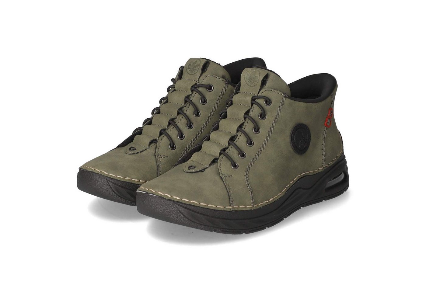 Rieker 44550-54 Damen Kunstleder gruen Schnürstiefel