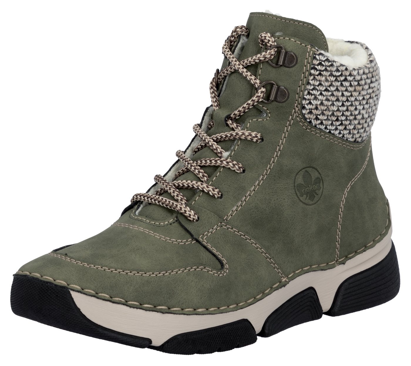 Rieker Winterboots, Schnürboots, Stiefelette mit praktischem Innenreißverschluss (grün)