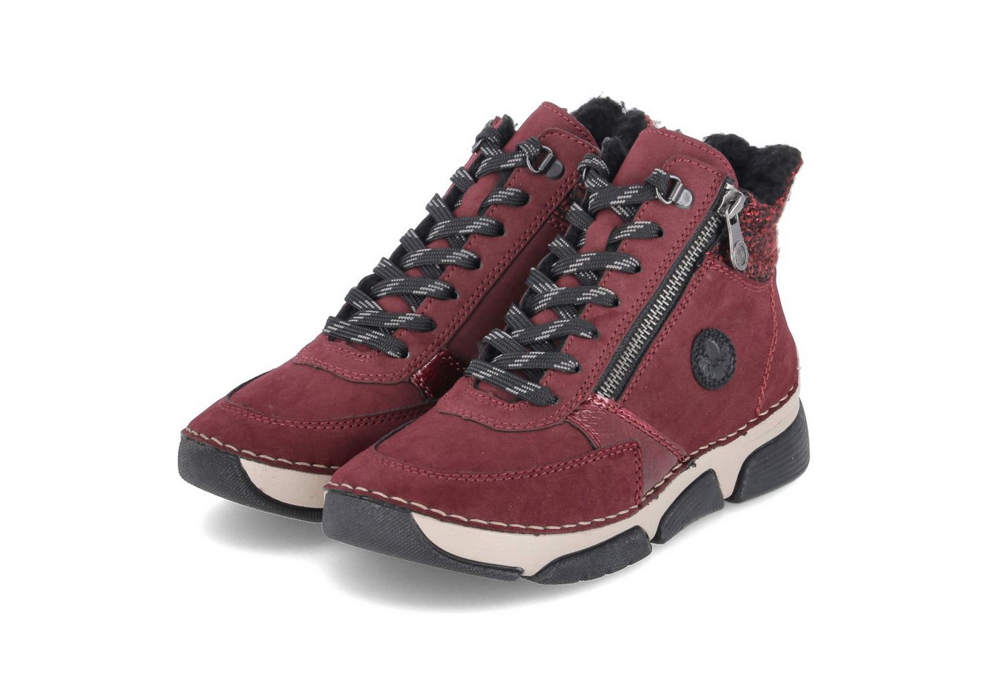 Rieker 45960-35 Damen Kunstleder rot Winterstiefel
