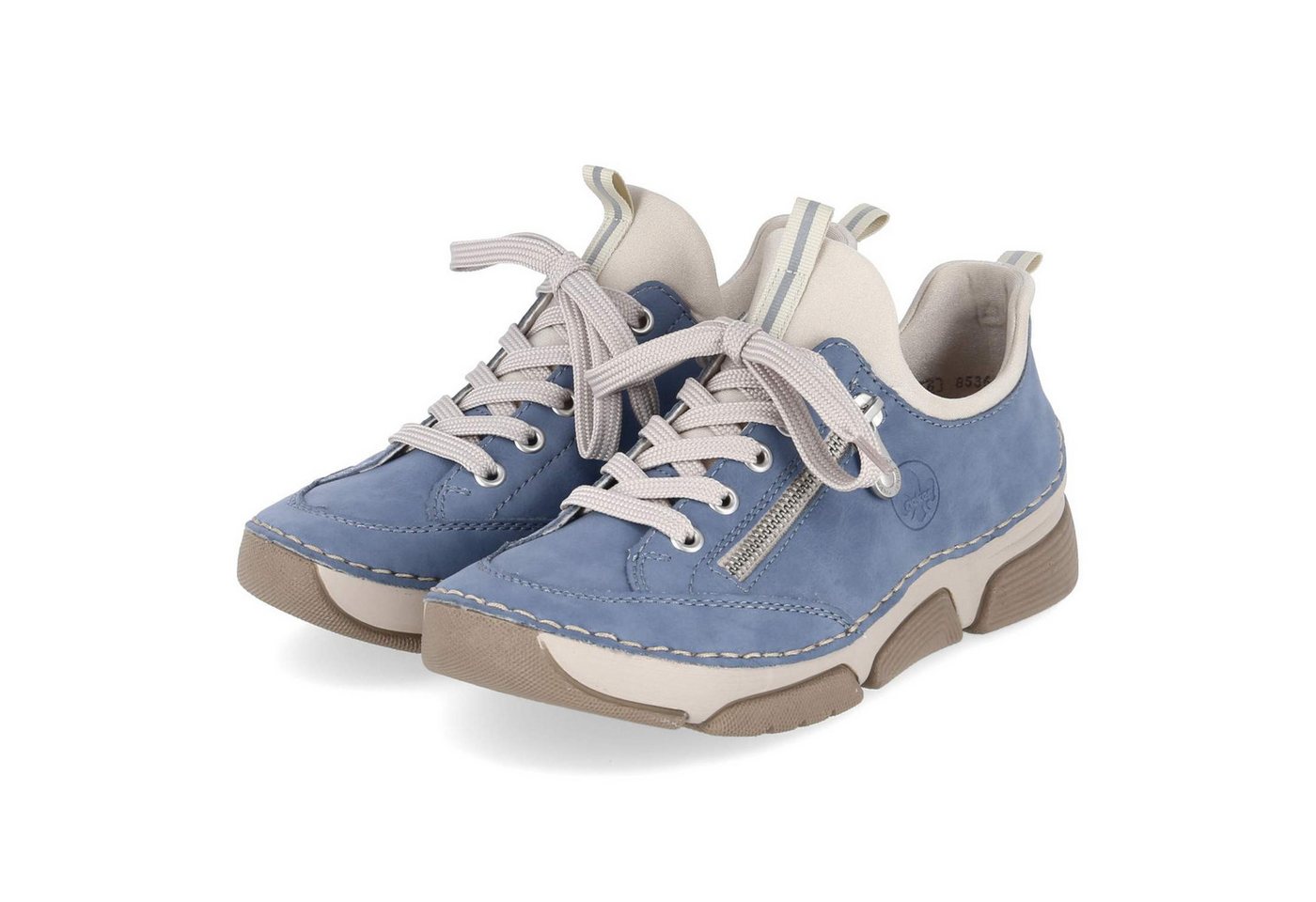Rieker 45973-14 Damen Textil & Synthetik blau Schnürschuh