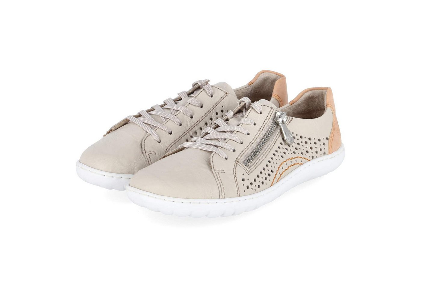 Rieker 52824-60 Damen Leder und Synthetik beige Schnürschuh