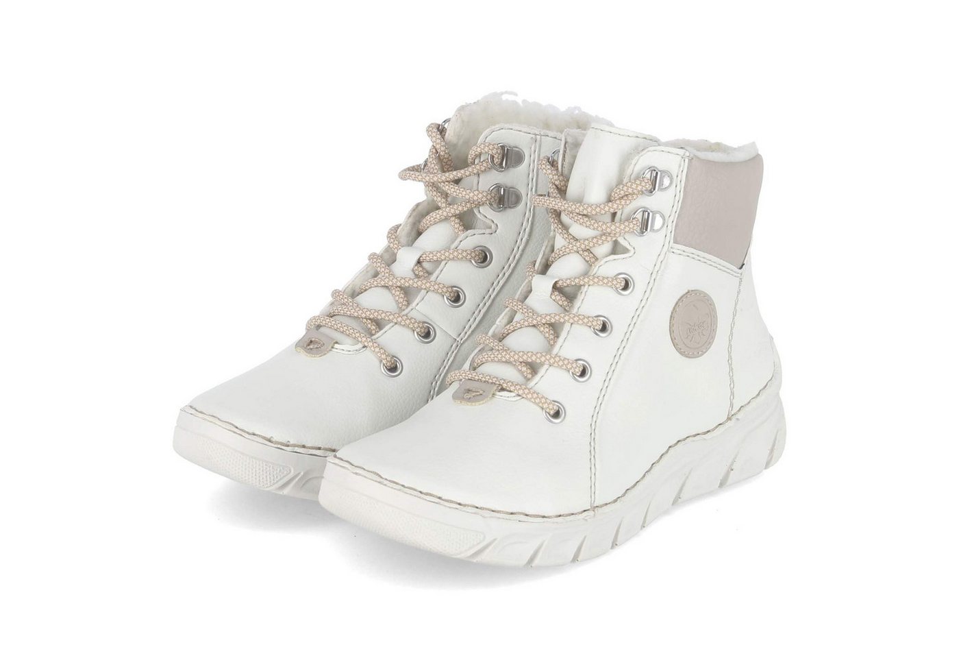 Rieker 55040-80 Damen Kunstleder weiss Winterstiefel