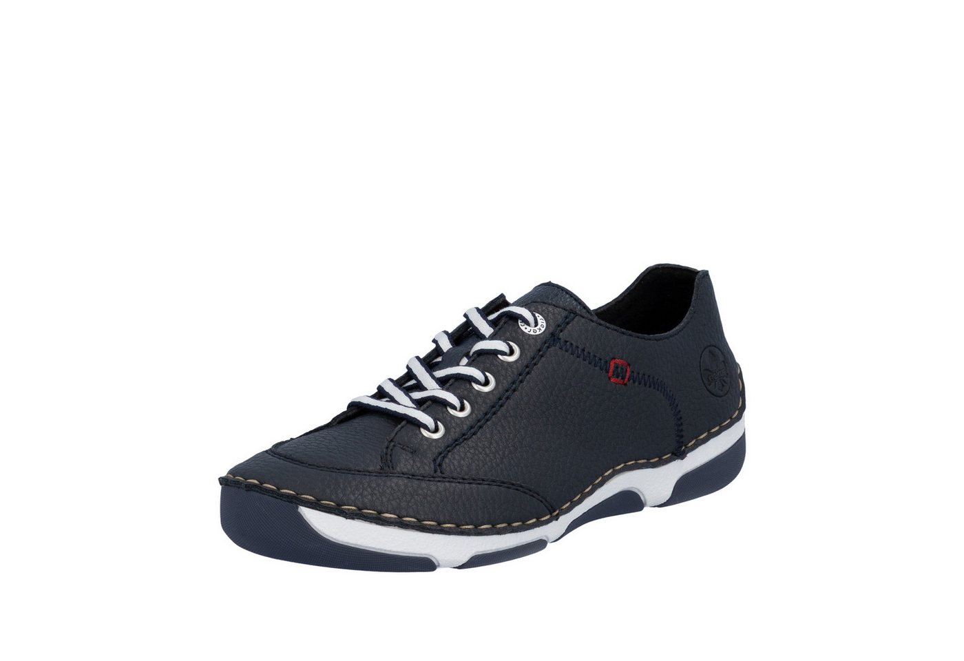 Rieker Sneaker Halbschuh, Freizeitschuh, Schnürschuh mit Rahmennaht (blau)