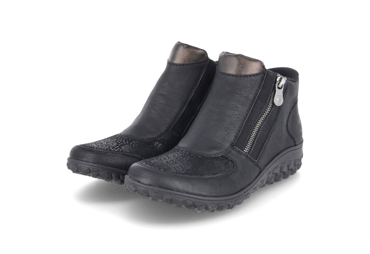 Rieker 59558-00 Damen Textil & Synthetik schwarz Schlupfstiefel