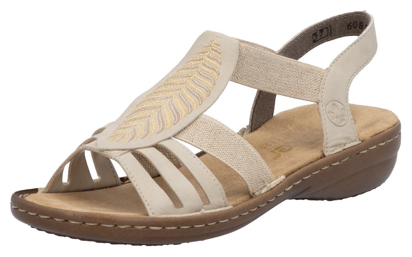 Rieker Sandale Sommerschuh, Schlupfschuh, Sandalette mit praktischen Gummizügen