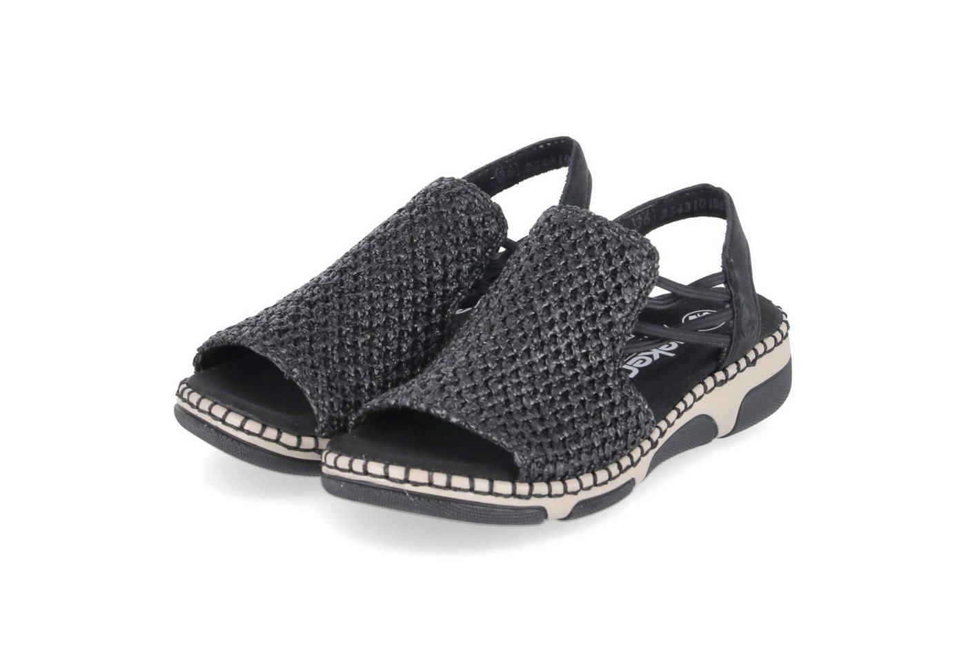 Rieker 66241-00 Damen Textil & Synthetik black Sandalette