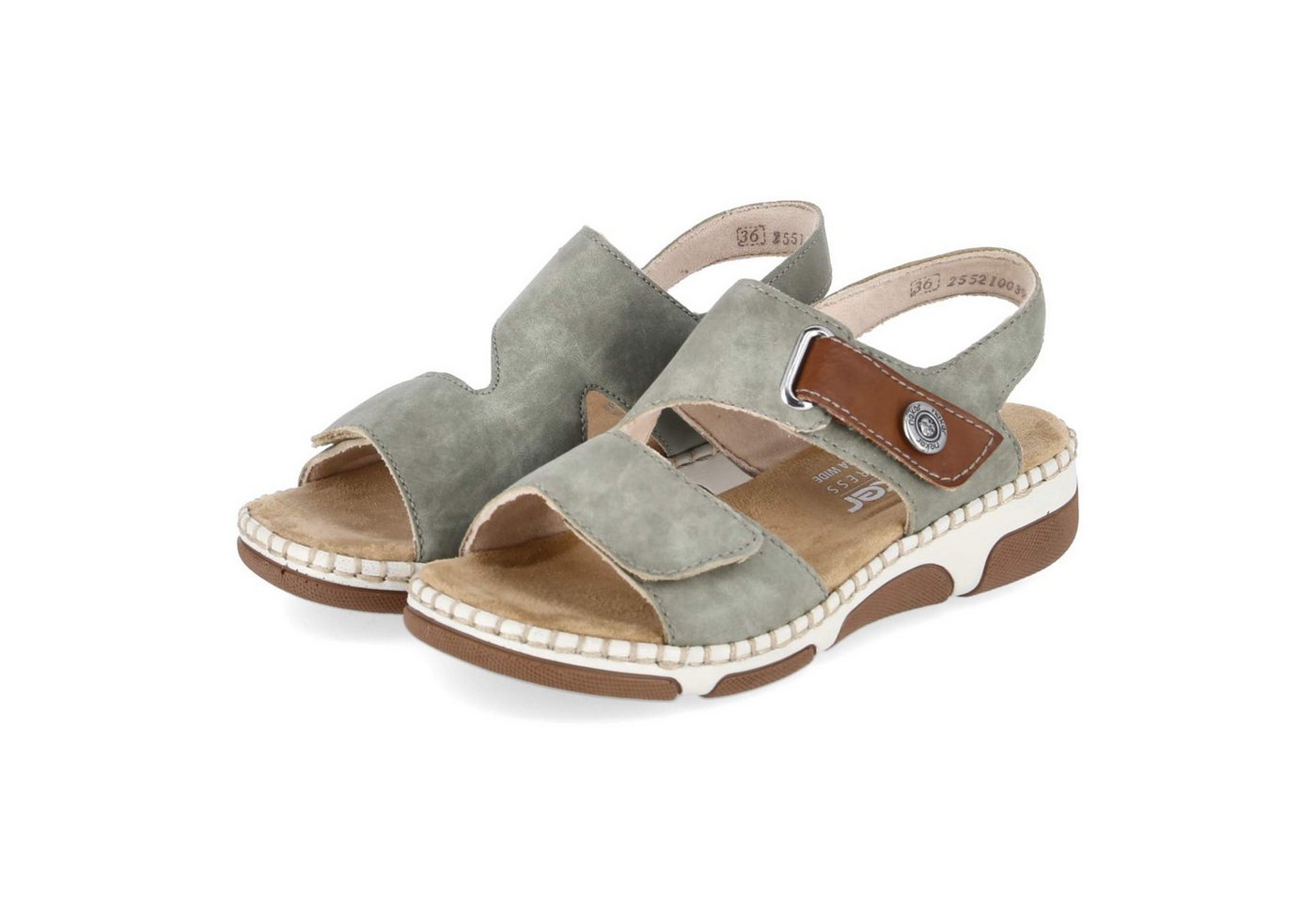 Rieker 66280-52 Damen Synthetik green Sandalette