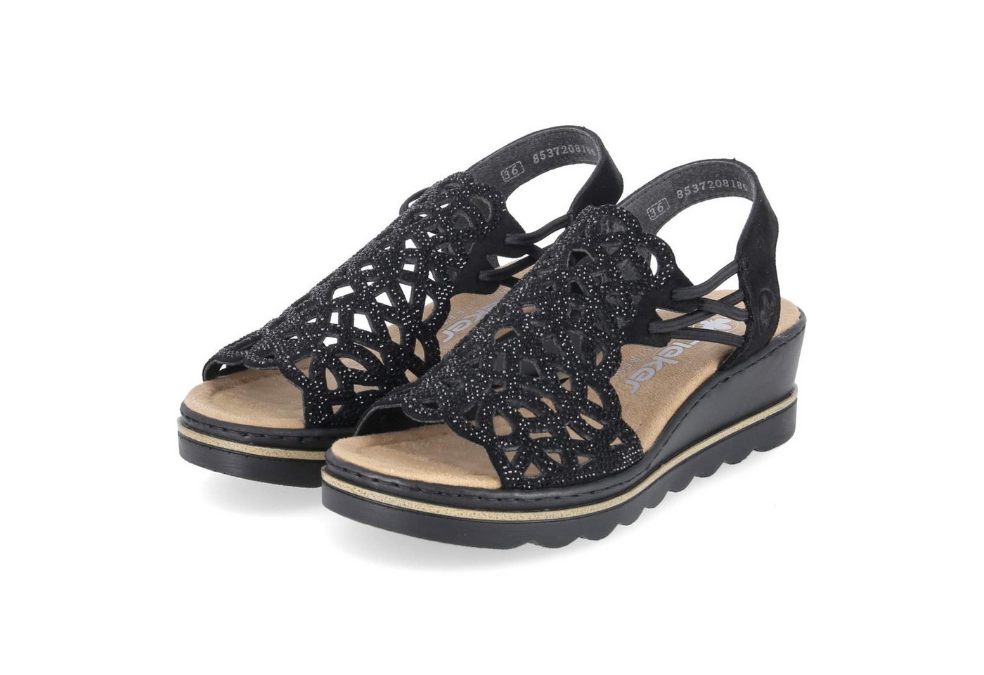 Rieker 67465-00 Damen Textil schwarz Sandalette
