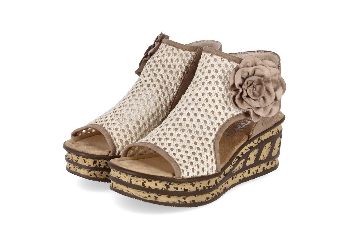 Rieker 68180-60 Damen Textil & Synthetik beige Sandalette