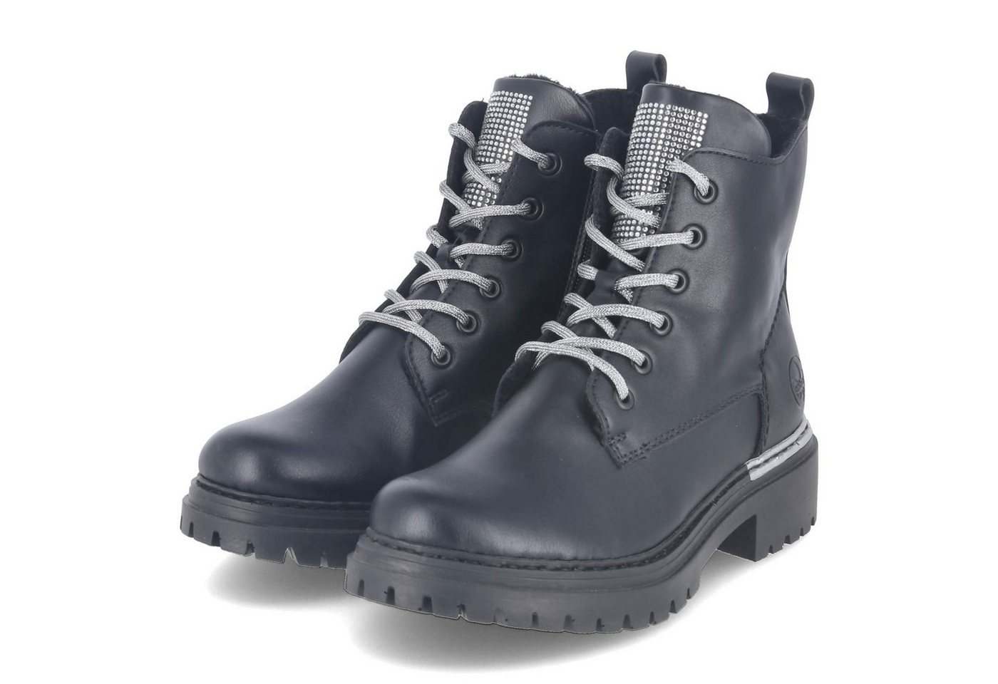 Rieker 72620-00 Damen Synthetik schwarz Schnürstiefel