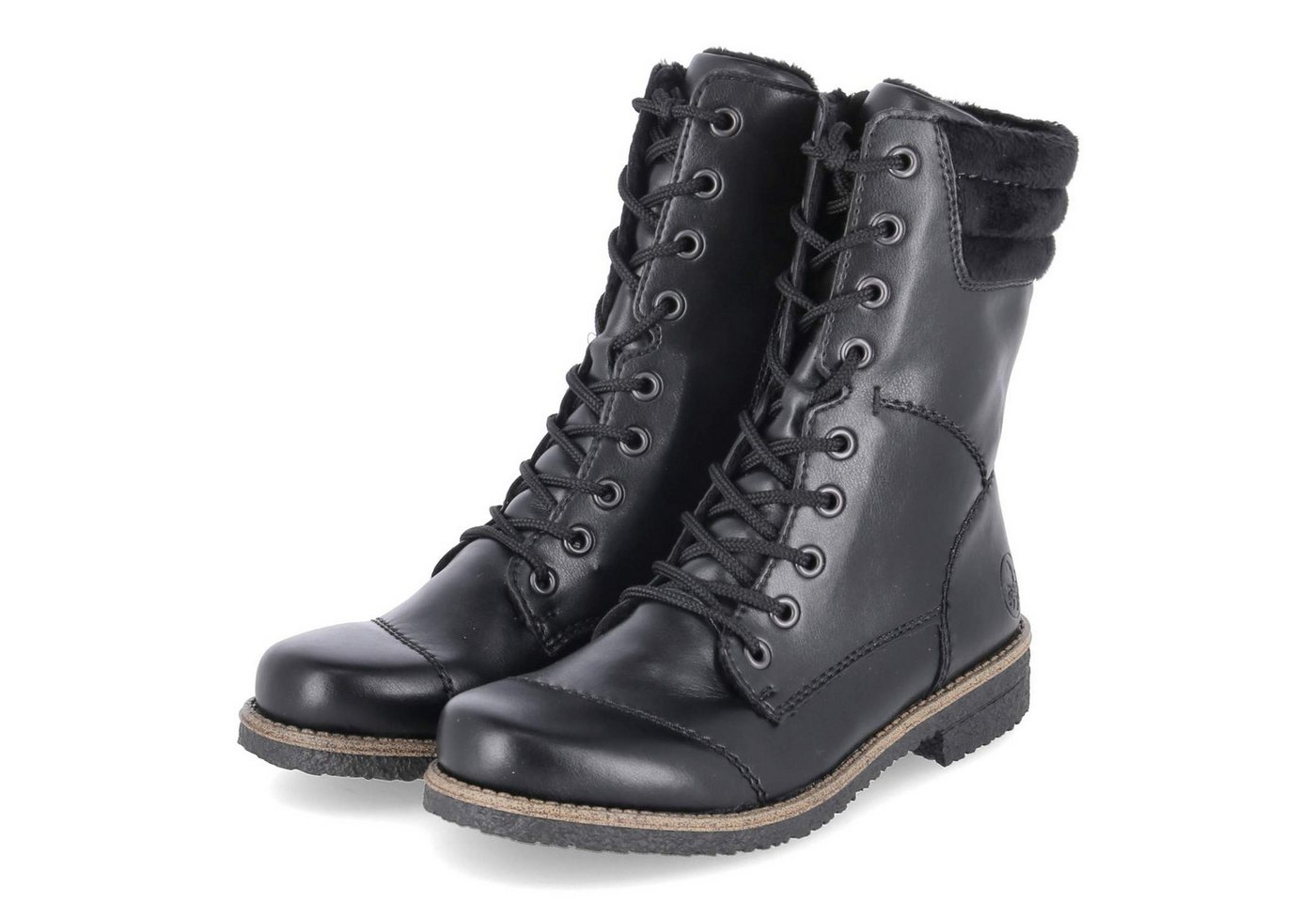 Rieker 73570-00 Damen Kunstleder schwarz Schnürstiefel