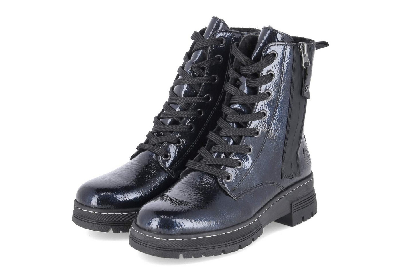 Rieker 73821-14 Damen Synthetik blau Winterstiefel