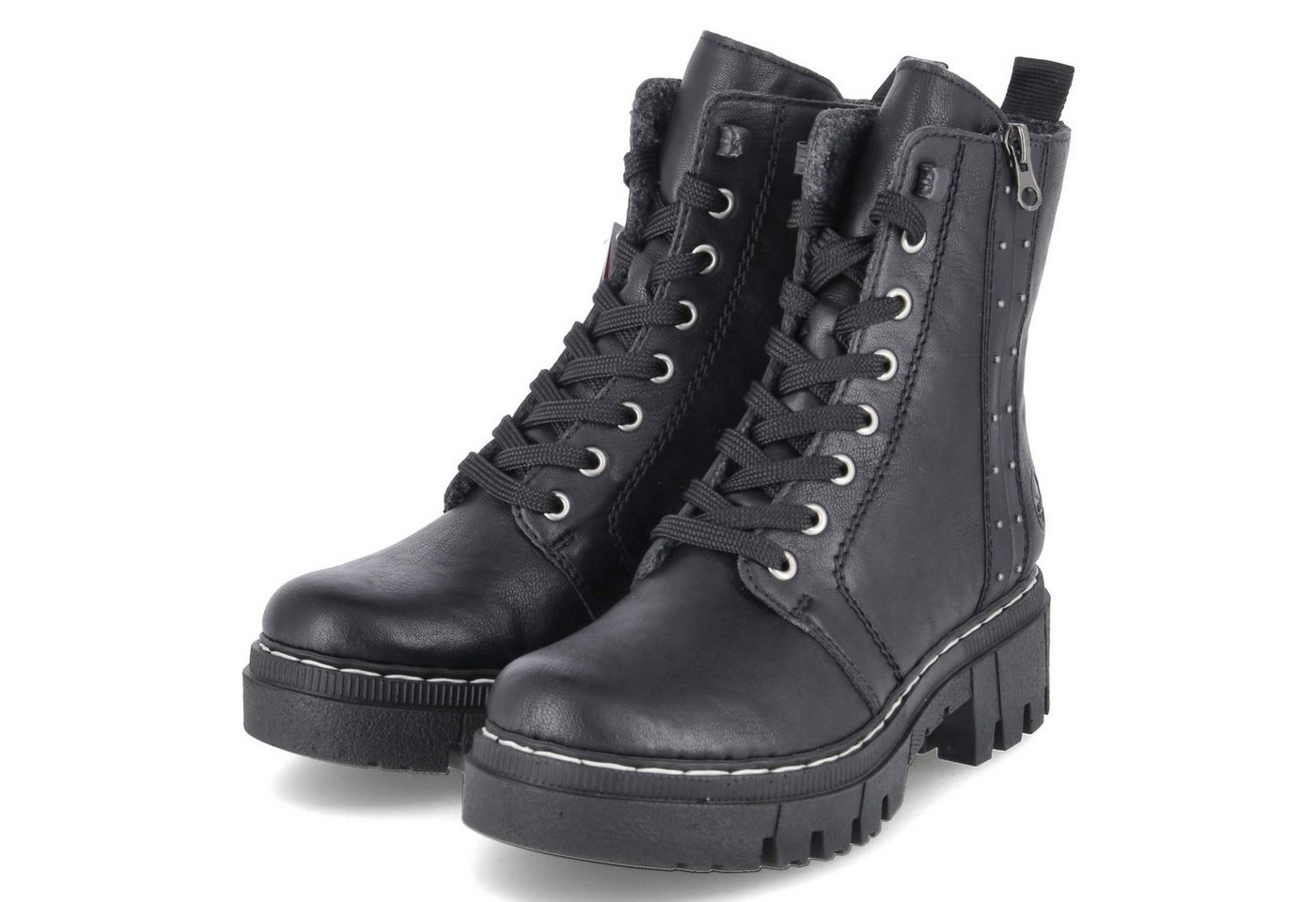 Rieker 74044-00 Damen Synthetik schwarz Schnürstiefel