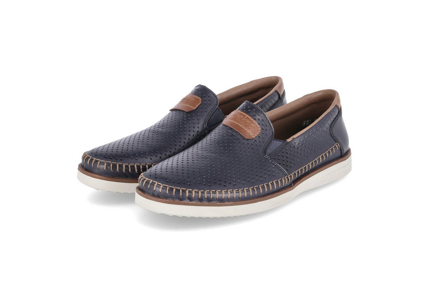 Rieker B2356-14 Herren Glattleder blue Slipper
