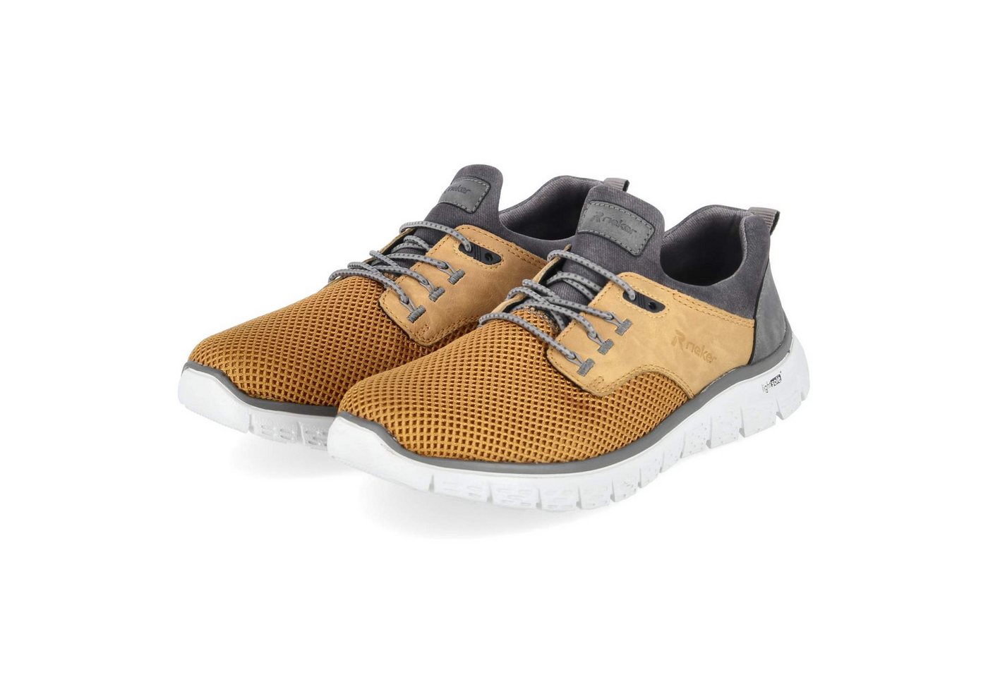 Rieker B6652-68 Herren Textil & Synthetik gelb Schnürschuh