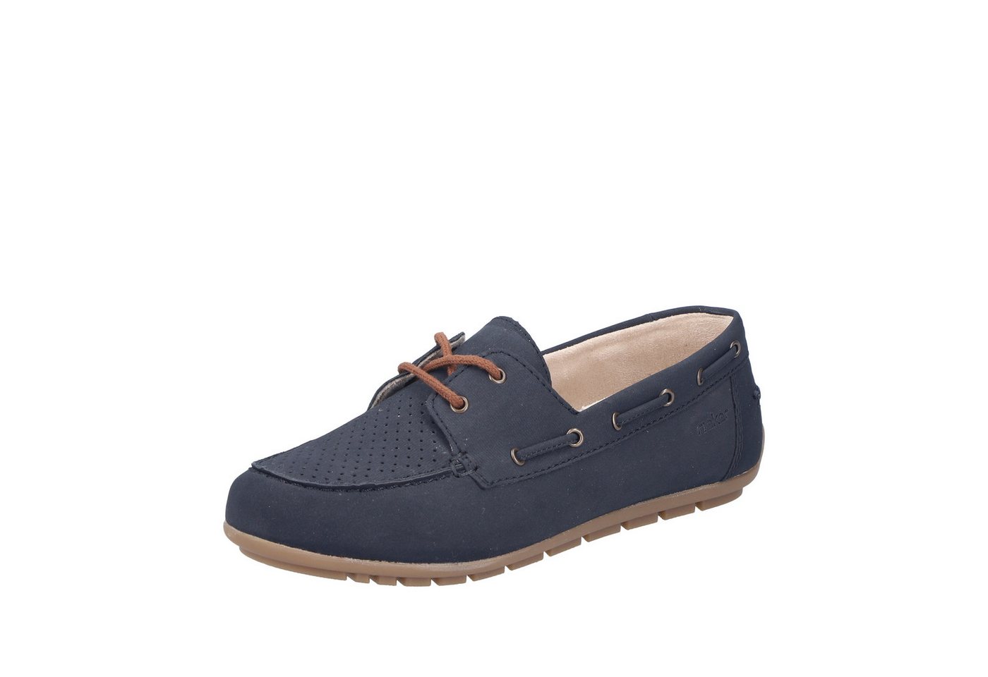 Rieker Bootsschuh Mokassin, Schnürschuh, Halbschuh mit weicher Innensohle (blau)