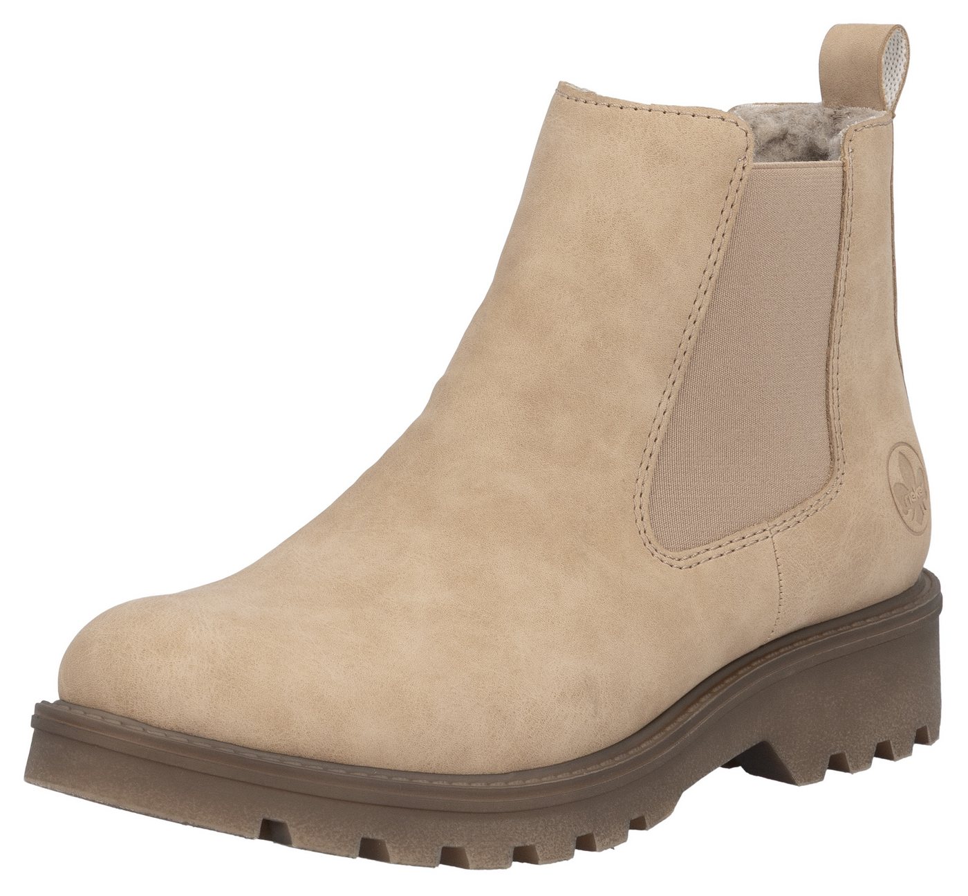 Rieker Chelseaboots, Schlupfboots, Stiefelette, Blockabsatz, mit kuscheligem Warmfutter