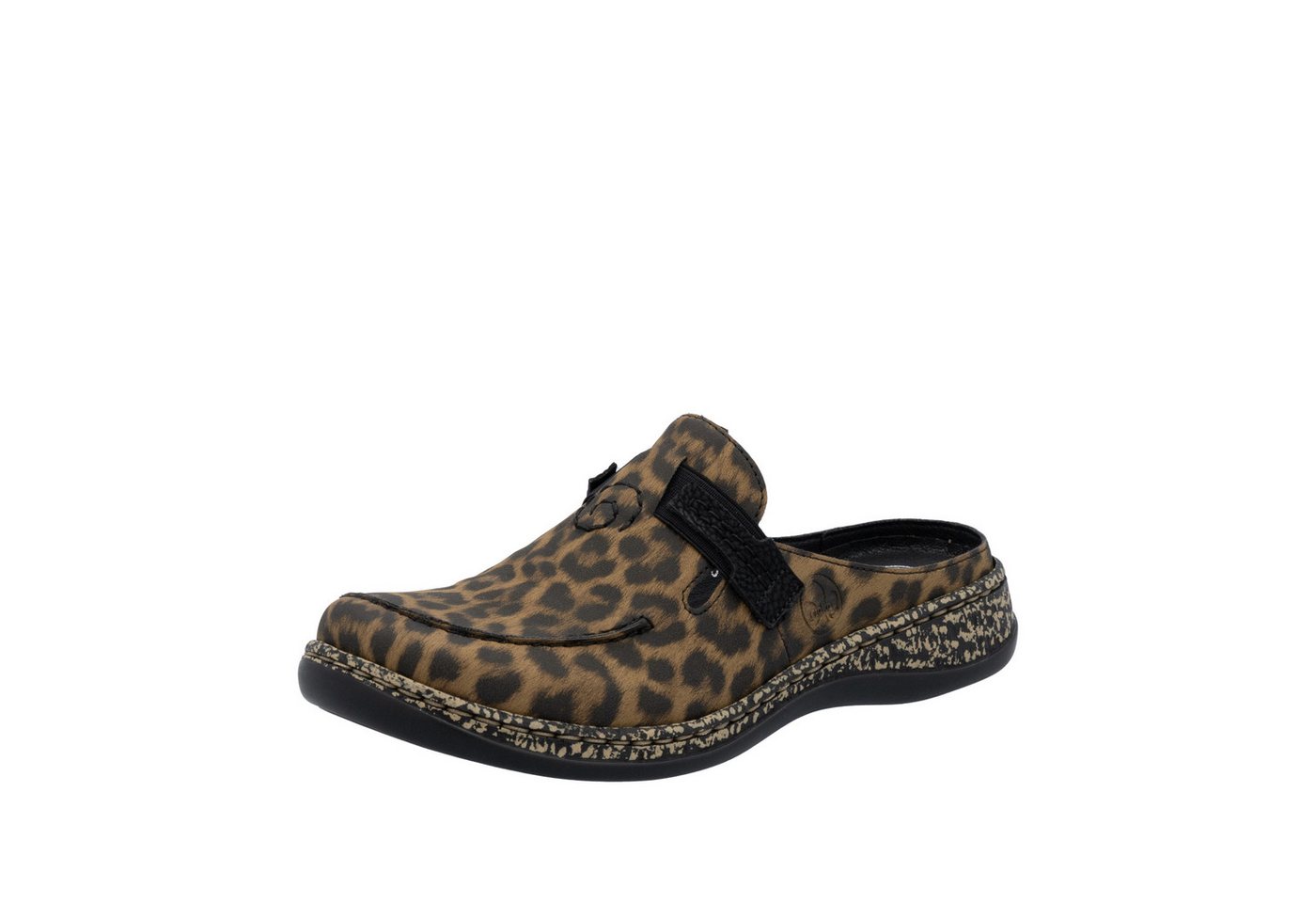 Rieker Clog Hausschuh, Casual-Clog, Sabot, Schlupfschuh mit weicher Innensohle
