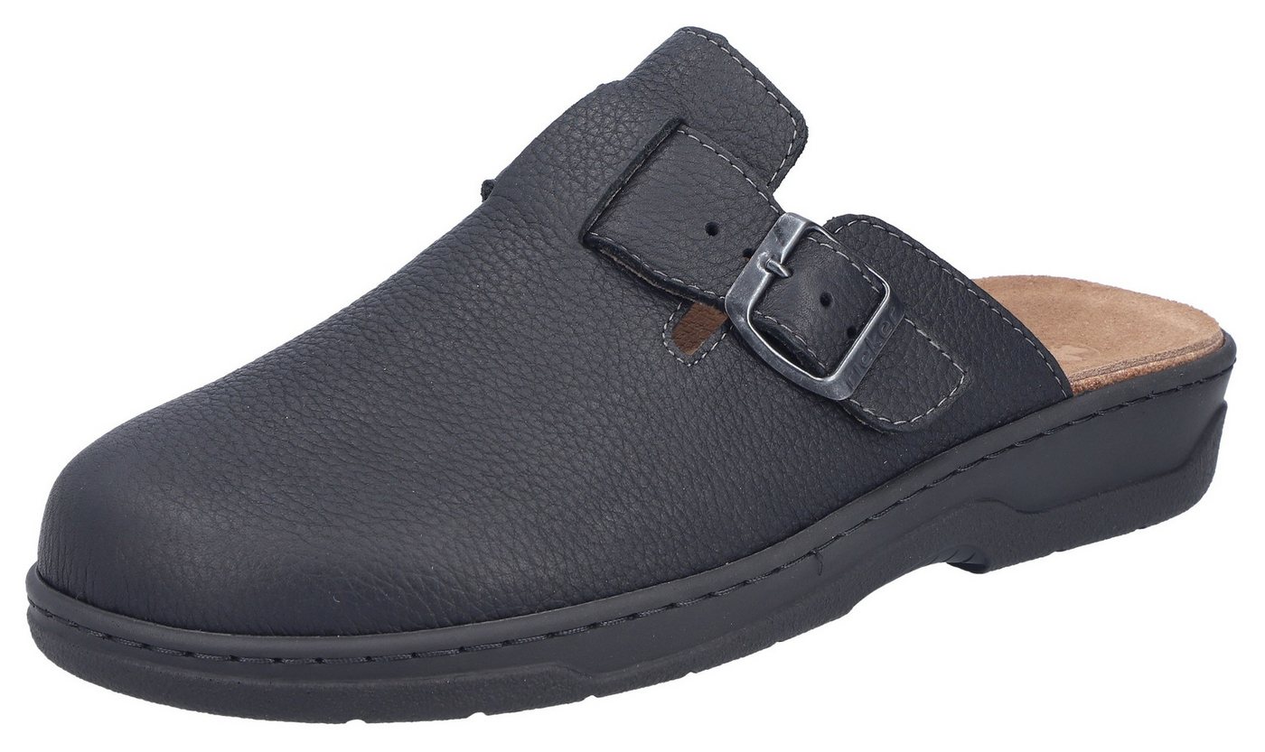 Rieker Clog Pantolette, Schlupfschuh, Hausschuh mit herausnehmbarem Fußbett