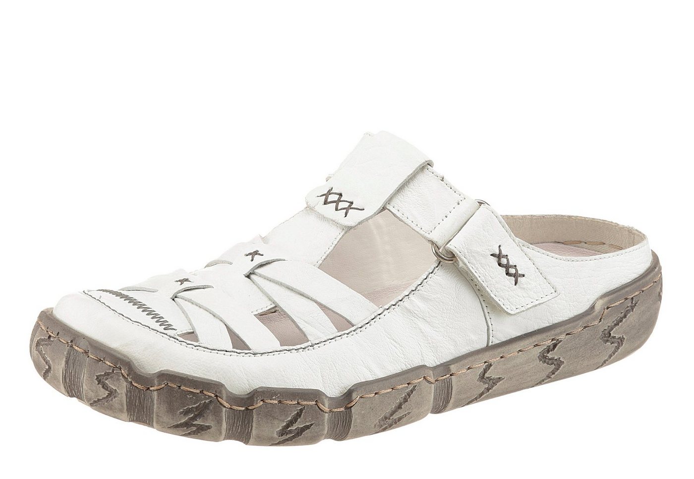 Rieker Clog Sabot, Sommerschuh, Schlappen, Hausschuh mit Ziernähten