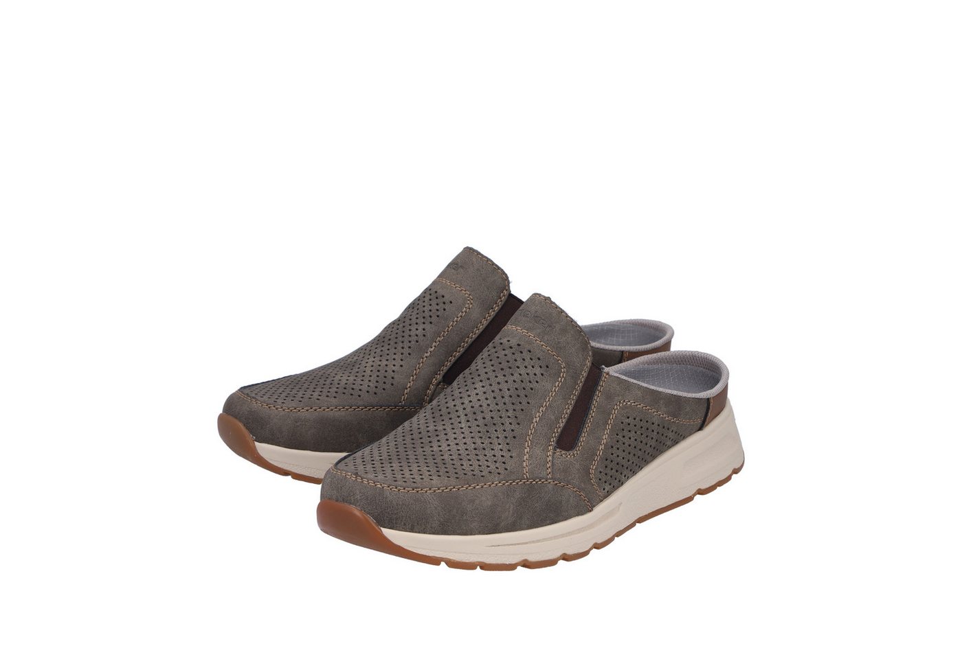 Rieker Clog Sommerschuh, Hausschuh mit seitlichen Stretcheinsätzen