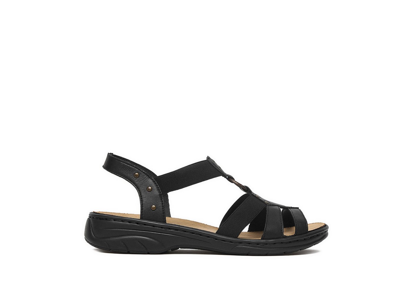 Rieker Damen-Sandalen Schwarz 64574-00 Sandale