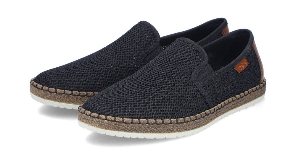 Rieker Espadrille mit luftdurchlässiger Perforation (schwarz)