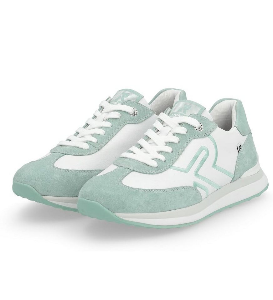Rieker Evolution (Glattleder) 42509-81 weiss/tealblau Damen Sneaker