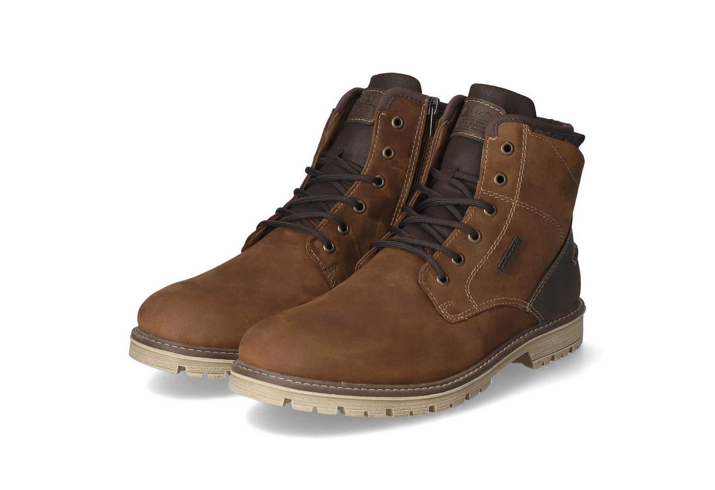Rieker F3614-25 Herren Leder und Synthetik braun Schnürstiefel
