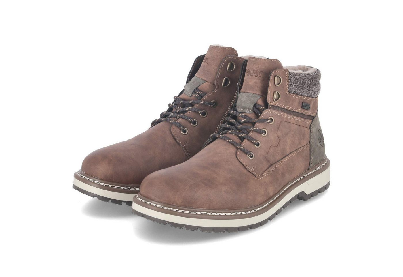 Rieker F3811-24 Herren Kunstleder braun Schnürstiefel
