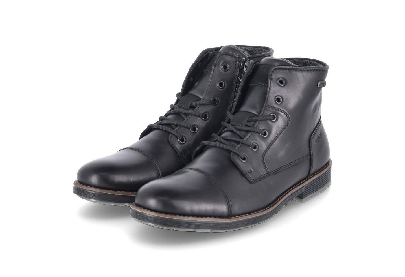 Rieker F4546-00 Herren Glattleder schwarz Schnürstiefel